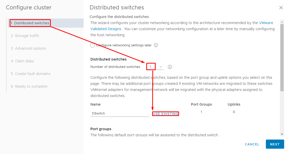 Select the dvSwitch for vSAN (v-SAN-DSwitch)