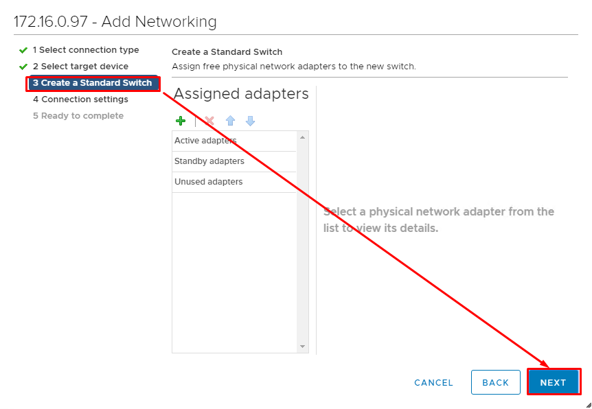 No point to add and configure the physical network adapter 