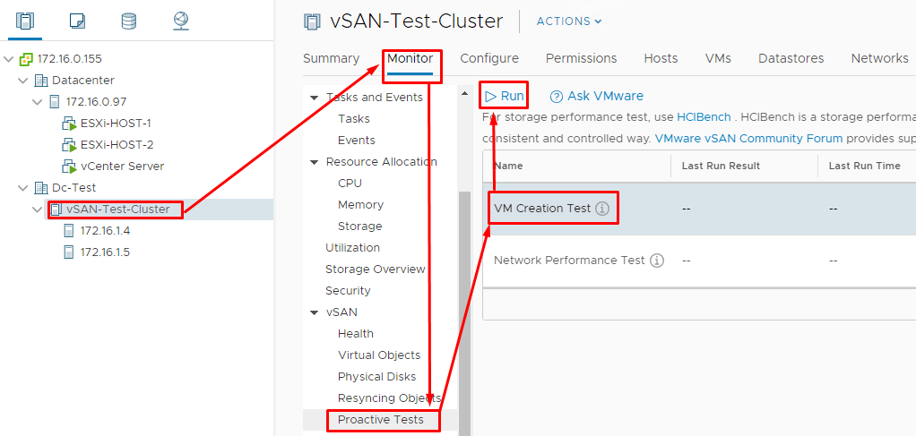 Run 2 simple tests to see whether cluster works as it should