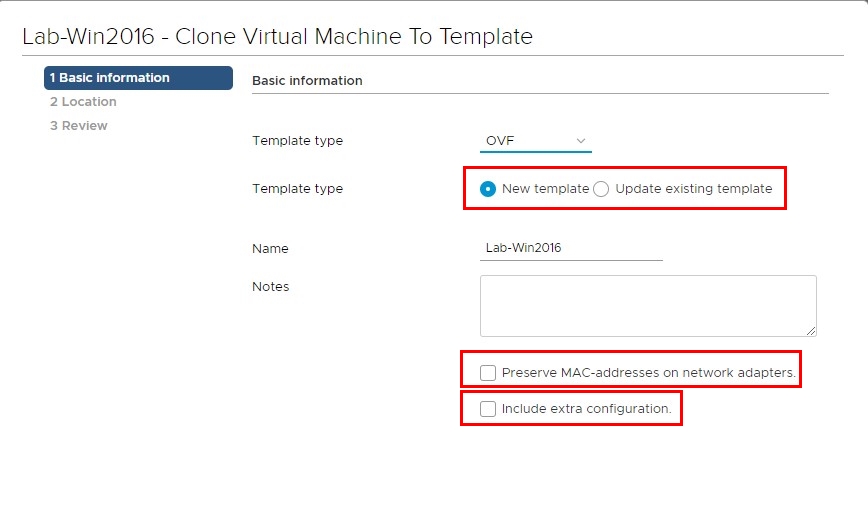 Clone Virtual Machine To Template 1st step