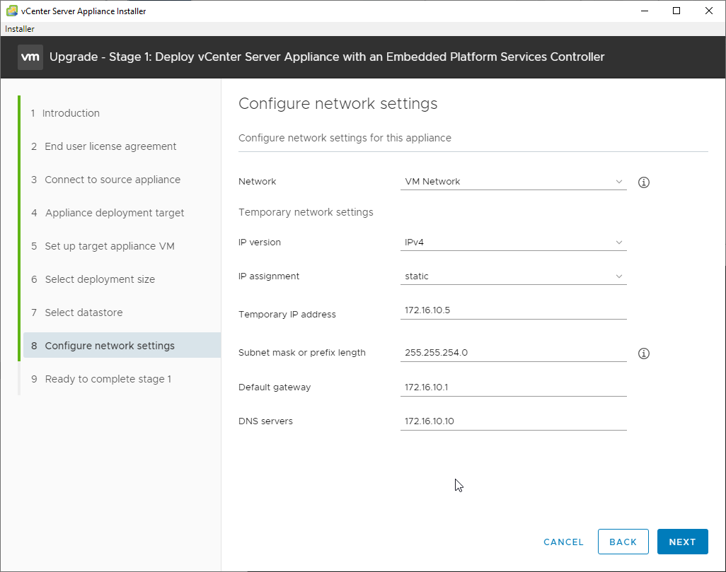 Configure network settings