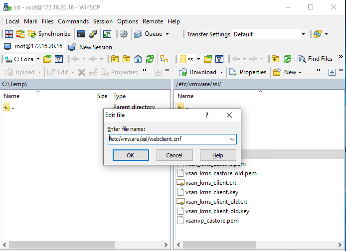 Сonnect to the host with WinSCP