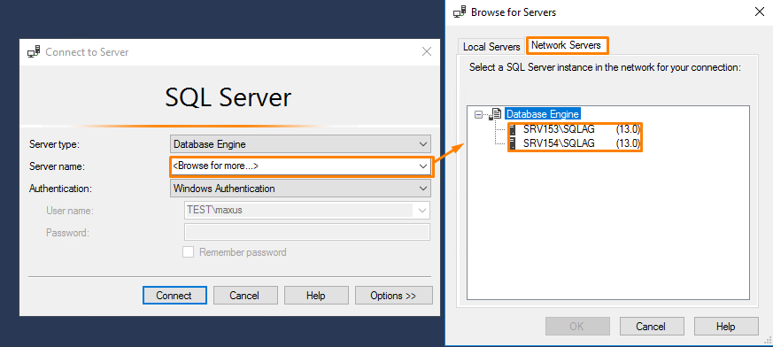 Connect all nodes to the SQL Server (SQLAG)