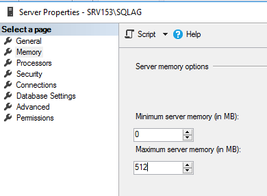 Server memory options