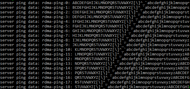 Output that one gets if all NICs support RDMA