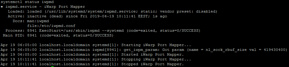 iwpmd was successfully disabled with systemctl status iwpmd