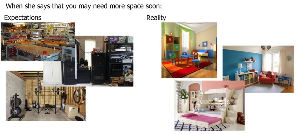 When she says that you may need more space soon expectations vs. reality