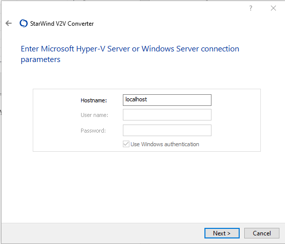 Select options VMware ESXi Server or Microsoft Hyper-V 