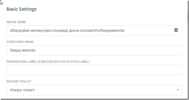 Docker Container basic settings