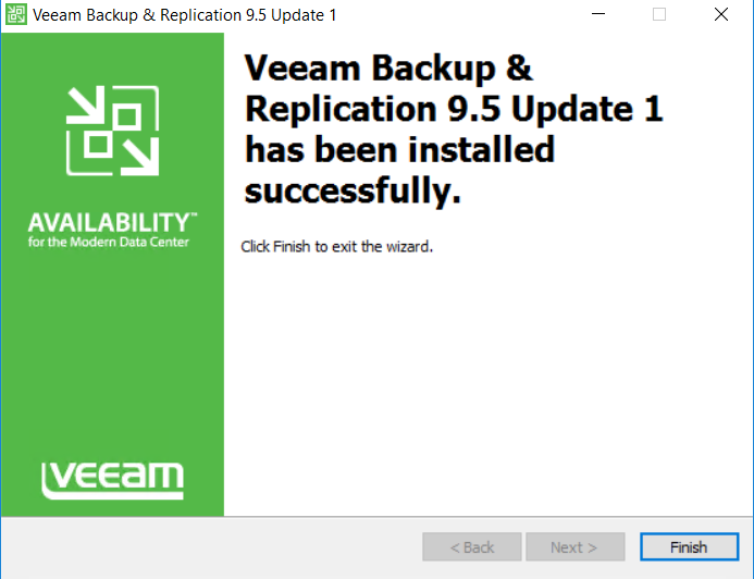 Veeam Backup and Replication 9.5 Update 1 Wizard
