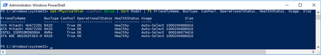 4 - PowerShell command adding BusType