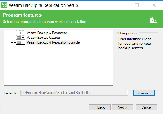 Veeam Backup and Replication Program features