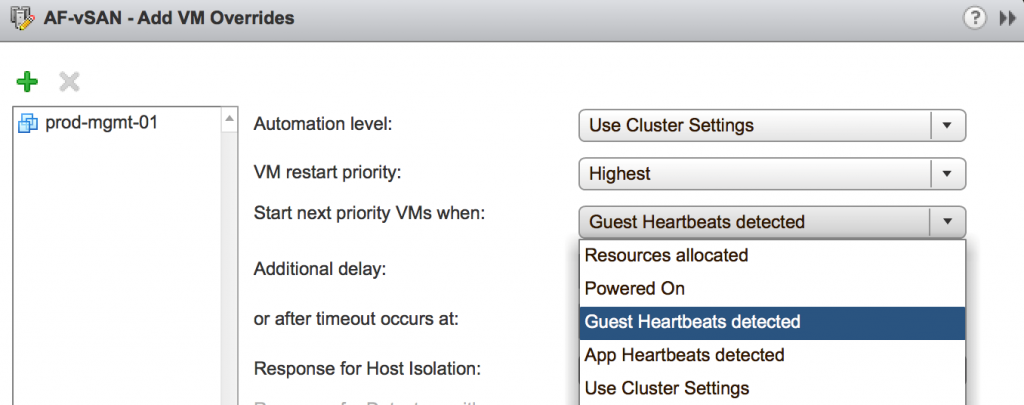 Add VM overrides guest heartbeats detected