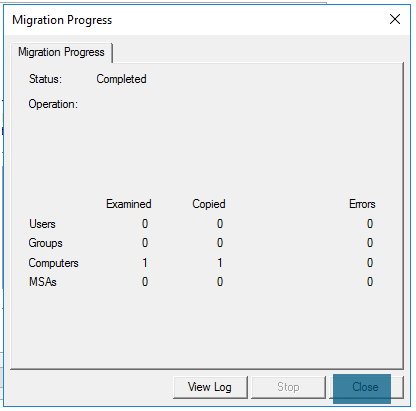 Computer migration progress