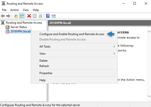 Configure and enable Remote Access