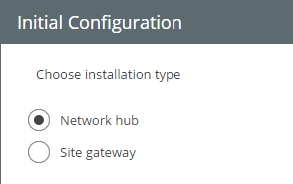 Choose installation type - Network hub