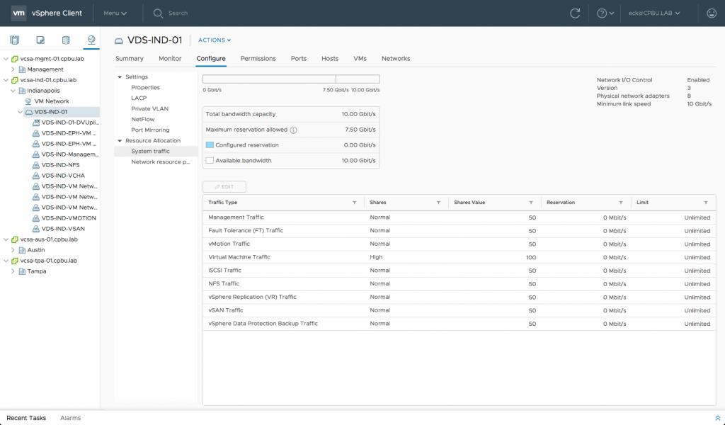 vSphere Client interview view