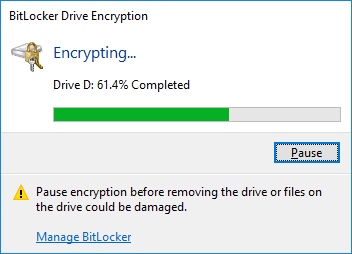 Bitlocker Drive Encryption status