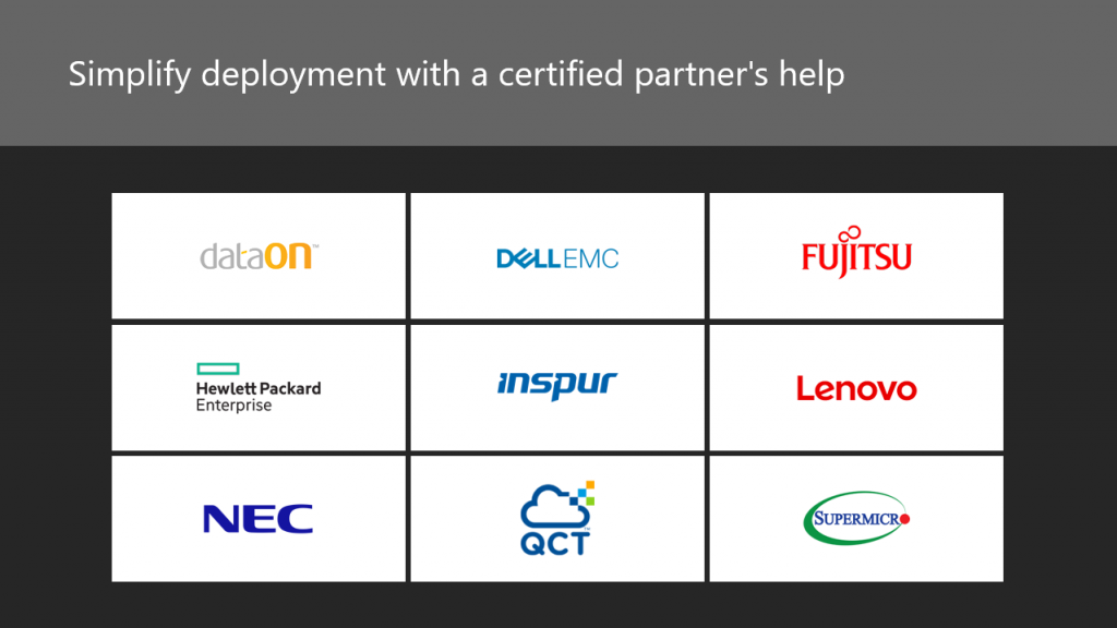 To deploy in production, Microsoft recommends these Windows Server Software-Defined partners. Welcome Inspur and NEC!
