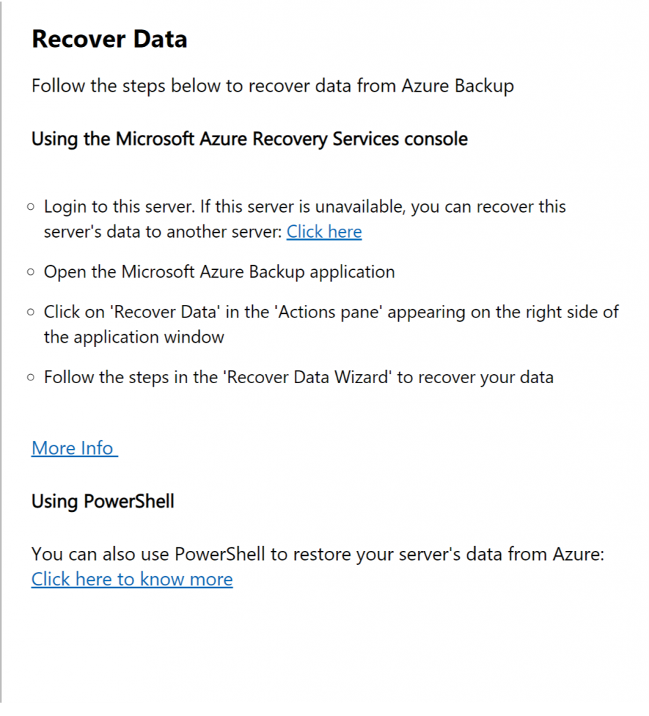 Recover Data Azure Backup