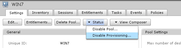 Disable provisioning