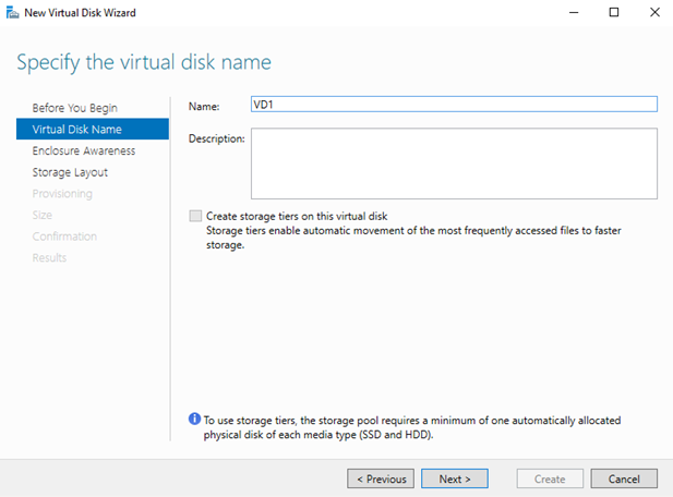 Specify the virtual disk name 