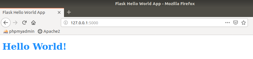 Flask Hello World App