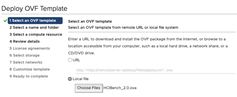 deploy OVF template