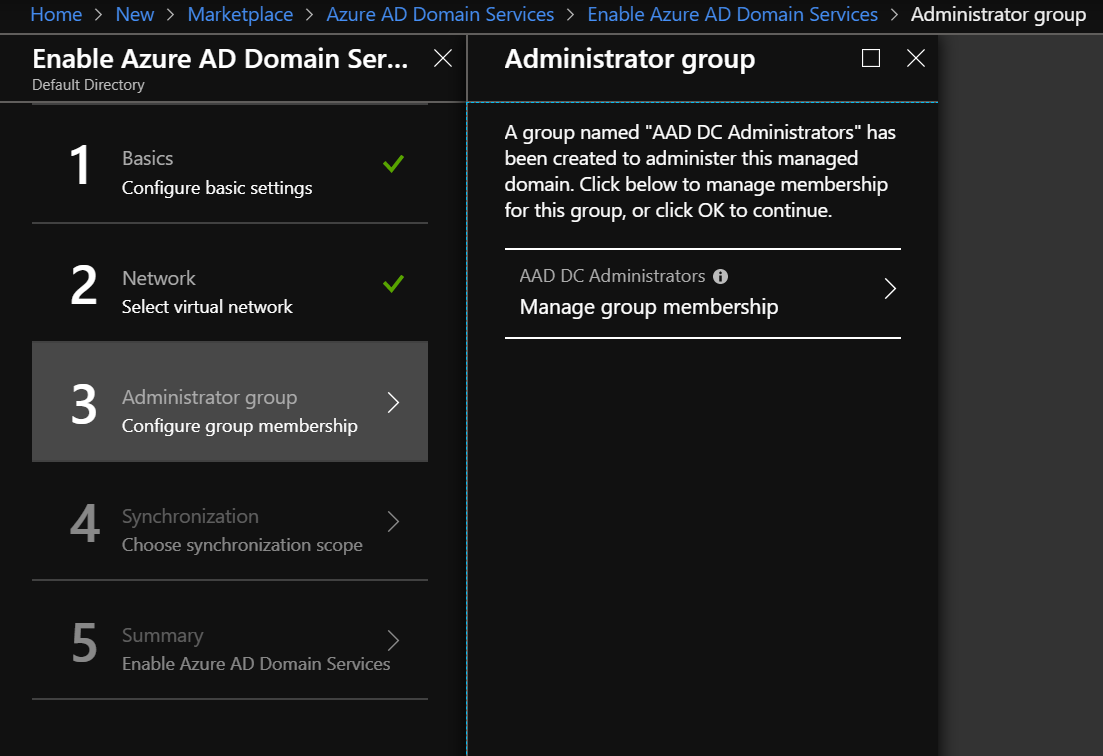 Configure the AADDS Group Sync