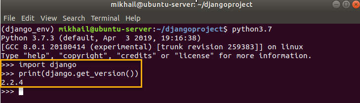 Django from Python shell
