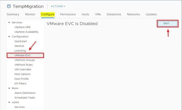 Select VMware EVC