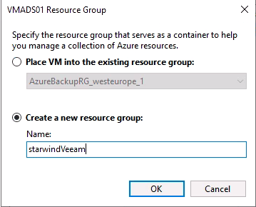 Rreate a new resource group