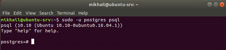 Connecting to PostgreSQL via psql