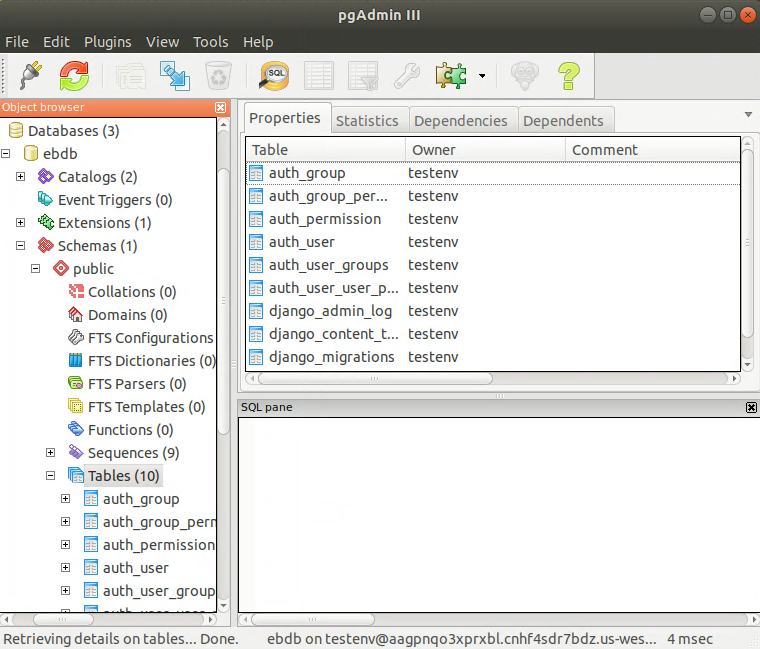 Accessing EB instance Postgres database via pgAdmin