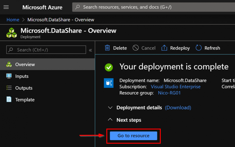 Share your Data using Azure Data Share