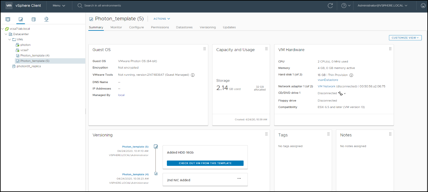 New Layout introduced in vSphere 7.0