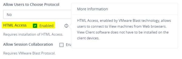 HTML Access option