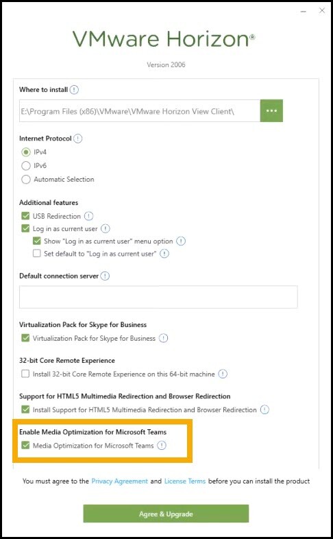 VMware Horizon 8 Video Optimization pack for Microsoft Teams