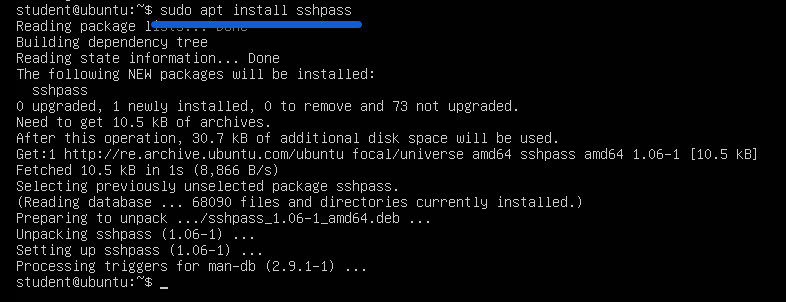Install SSHpass helper tool