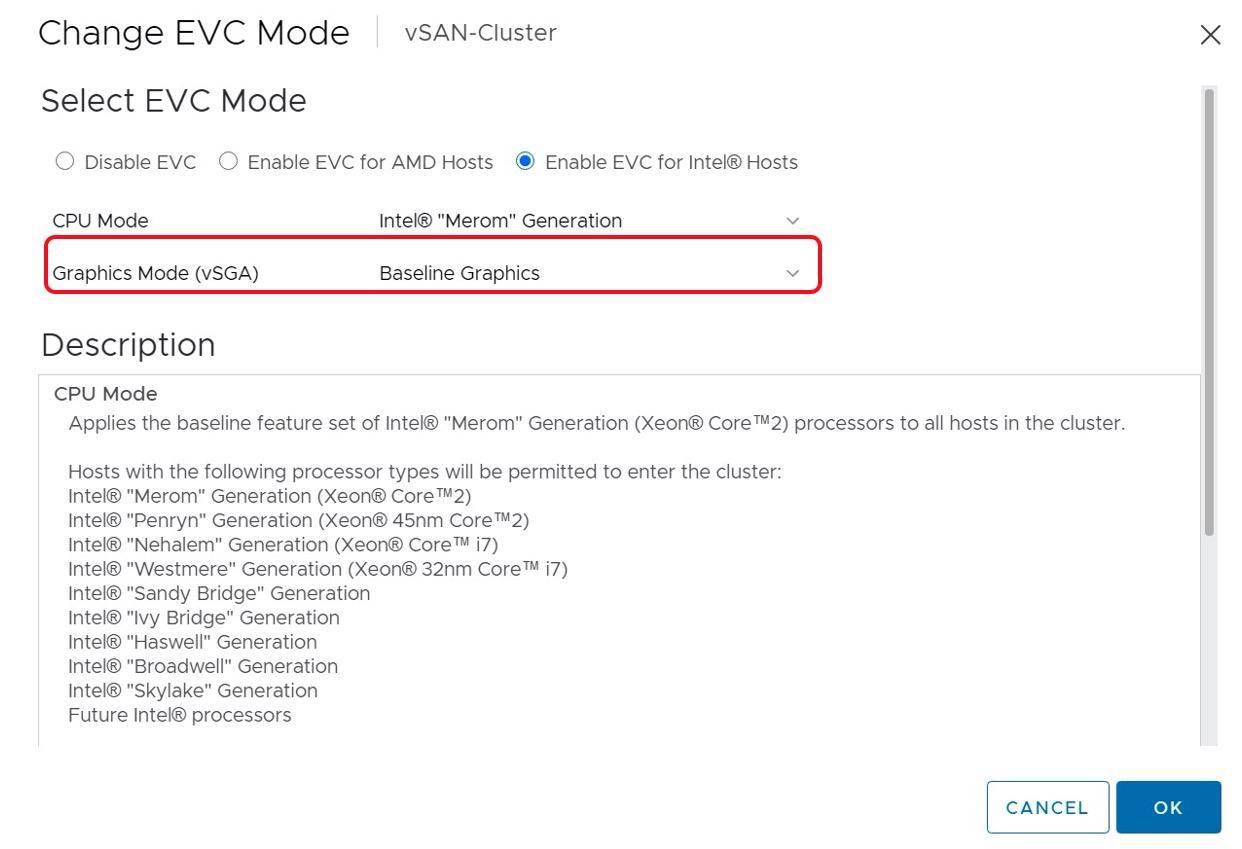 Change EVC Mode