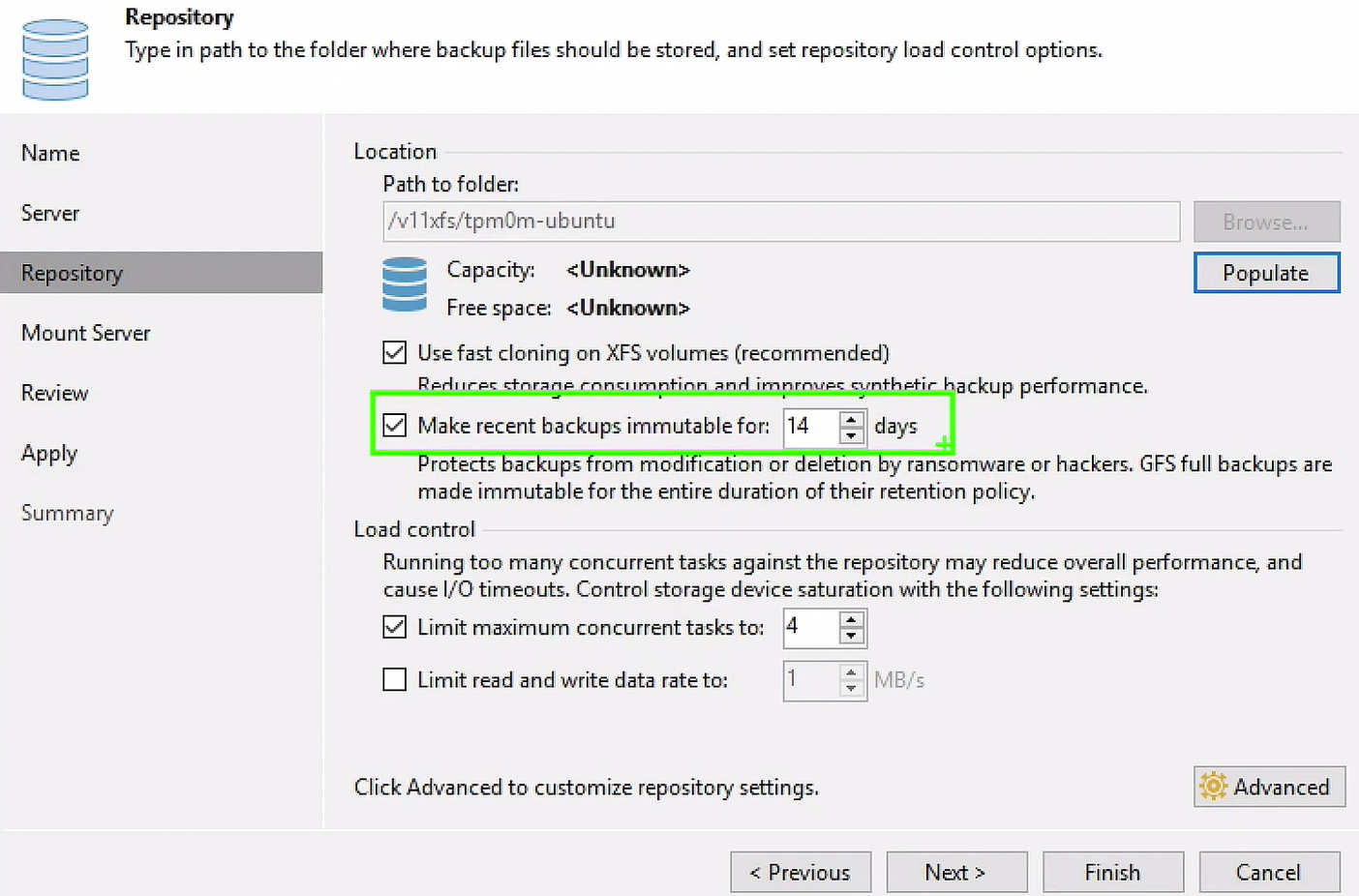 Figure 3: Veeam Backup & Replication V11 delivers immutability with Linux & bring your own storage!