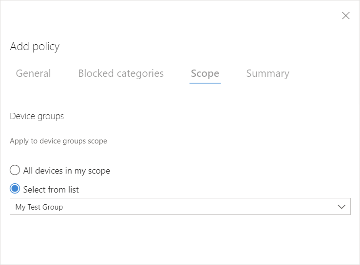 Microsoft 365 Security - Add Policy - Choose The Device 