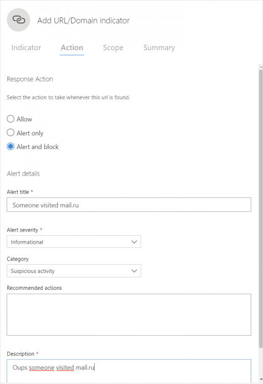 Microsoft 365 Security - How to block a custom URL - Alert and Block 