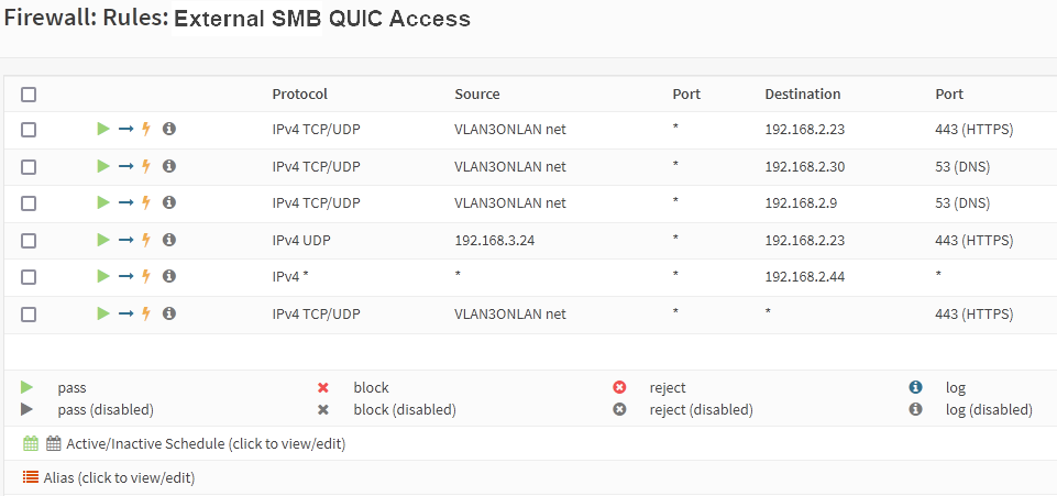 Figure 5: Configure your firewall rules to allow for QUIC