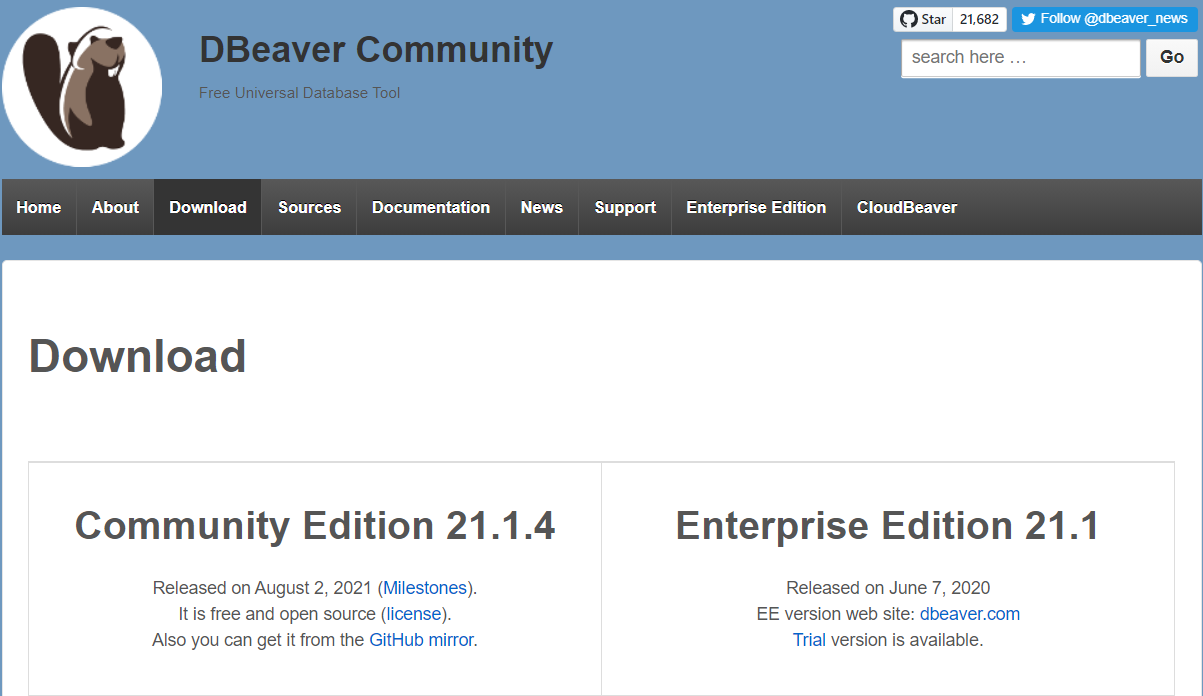 Downloading DBeaver Community