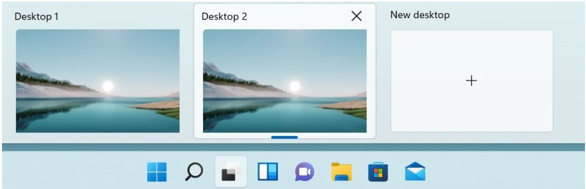 Viewing and creating new Windows 11 virtual desktops