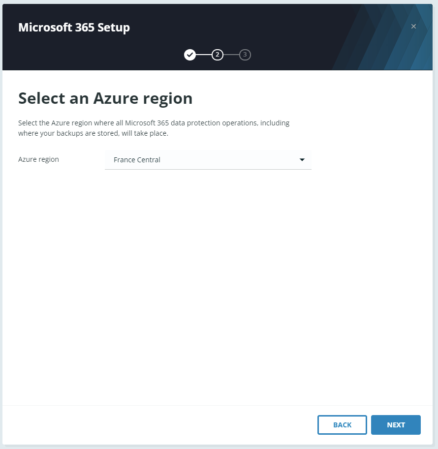 Select an Azure region