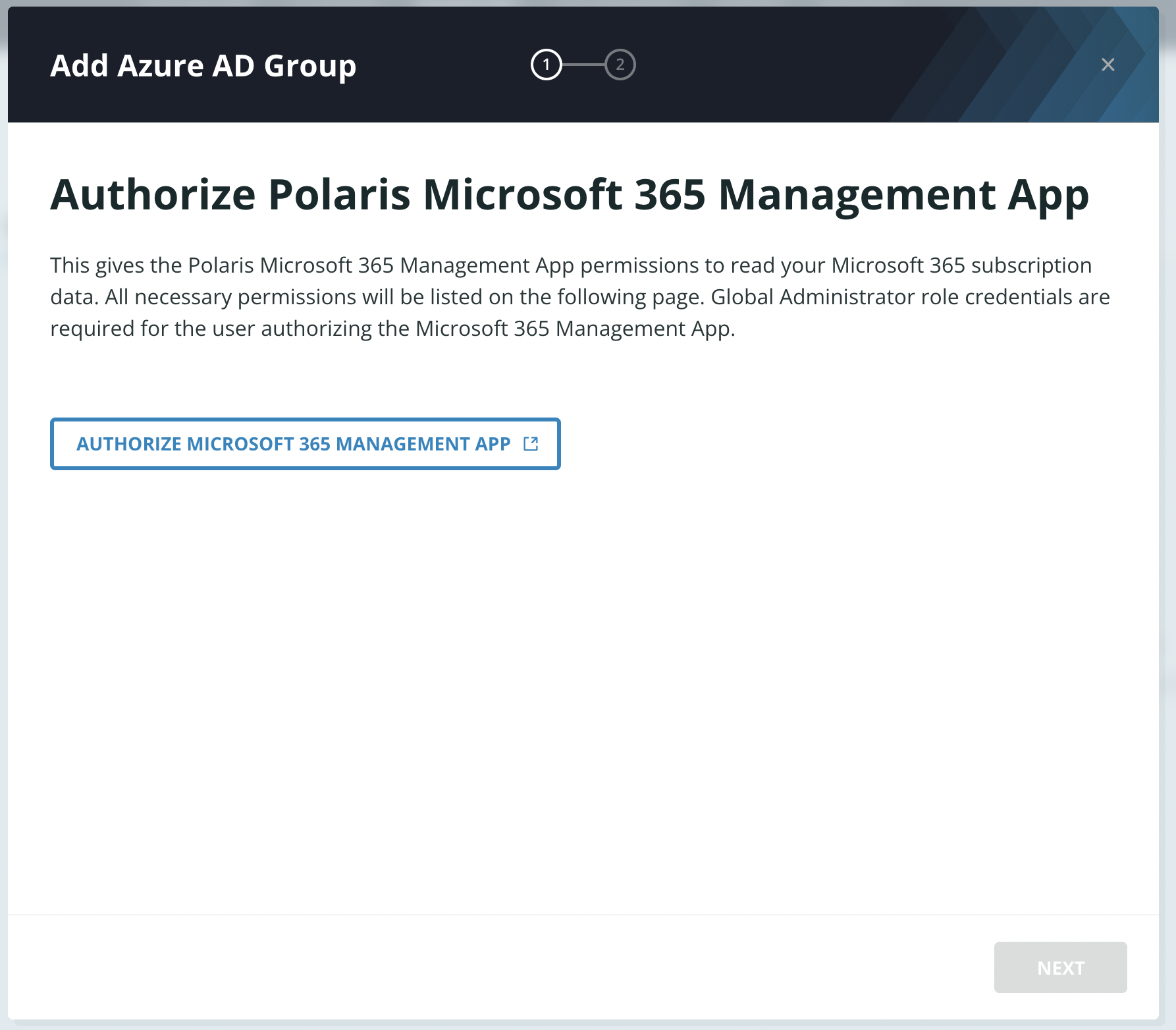Authorize Microsoft 365 Management APP