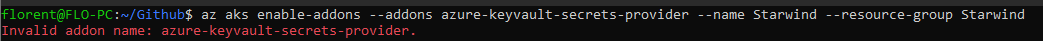 Invalid addon name