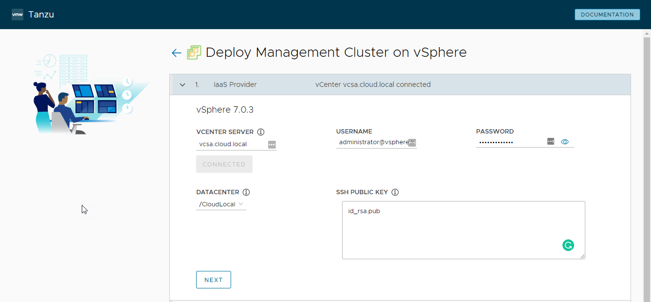 Connect to VMware vSphere
